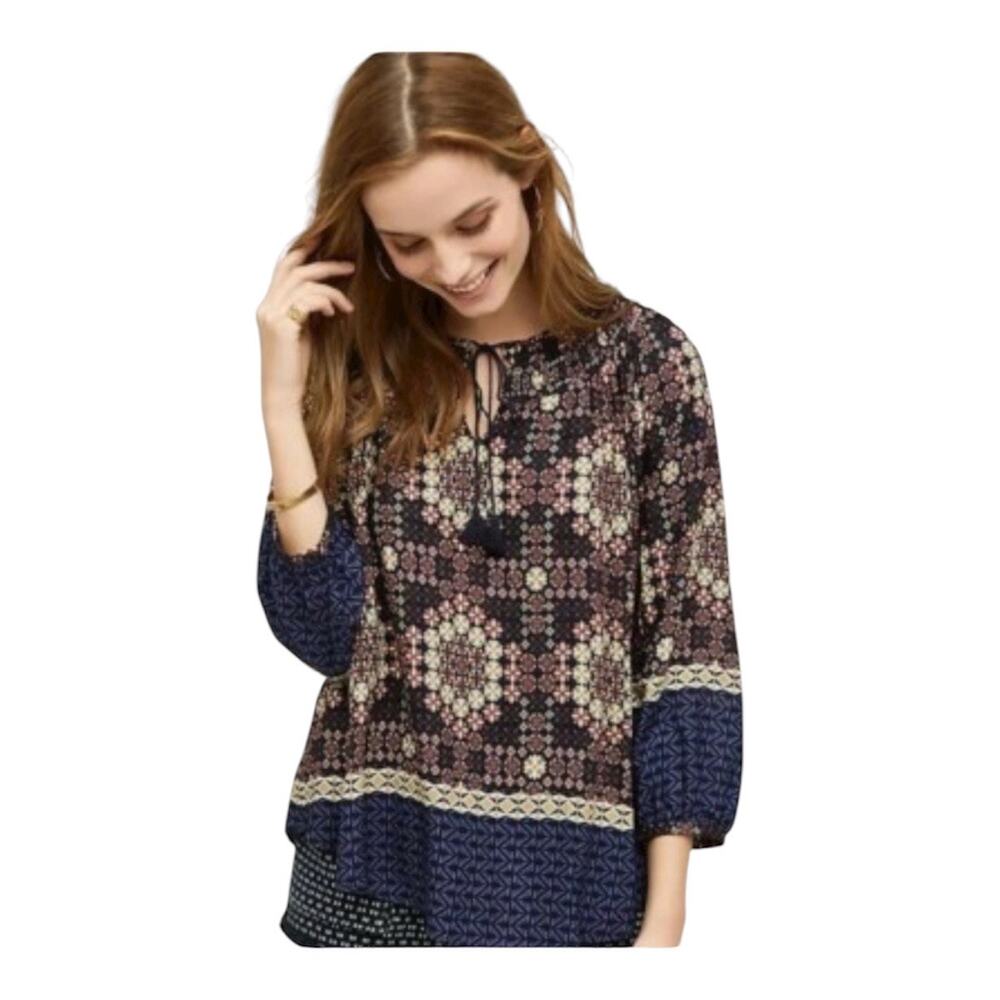 Anthropologie Kay Peasant Top 11 1 Tylho Small NWT